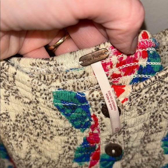 Free People Backless Floral Dress in Red and Blue - Picture 2 of 3